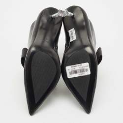 Pre Owned Nicoli Black Satin Jarvis Booties Size 38