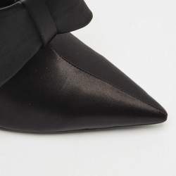 Pre Owned Nicoli Black Satin Jarvis Booties Size 38