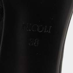 Pre Owned Nicoli Black Satin Jarvis Booties Size 38