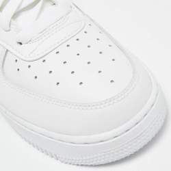 Nike White Leather Air Force 1 Low Top Sneakers Size 39