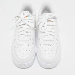 Nike White Leather Air Force 1 Low Top Sneakers Size 39