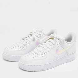 Nike White Leather Air Force 1 Low Top Sneakers Size 39