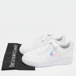 Nike White Leather Air Force 1 Low Top Sneakers Size 39