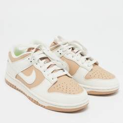 Nike Beige/White Leather Dunk Low Next Nature Beige Sail Sneakers Size 38.5