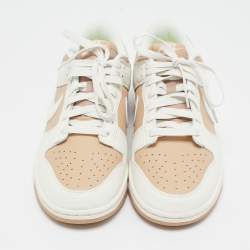 Nike Beige/White Leather Dunk Low Next Nature Beige Sail Sneakers Size 38.5