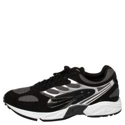 Nike Air Grey/Black Leather And Mesh Ghost Racer Sneakers Size 41