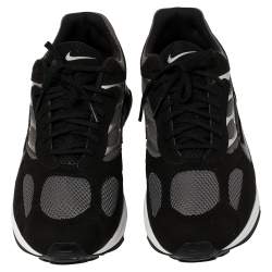 Nike Air Grey/Black Leather And Mesh Ghost Racer Sneakers Size 41