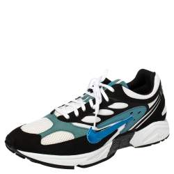 Nike White/Black/Teal Blue Leather And Mesh Air Ghost Racer Size 42