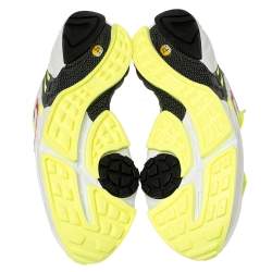 Nike Air White/Neon Green Leather And Mesh Ghost Racer Sneakers Size 42