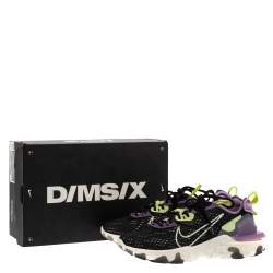 Nike Black/Purple Leather And Fabric React Vision Sneakers Size 43
