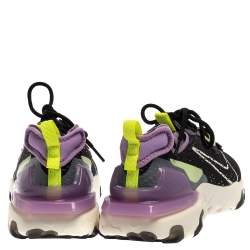 Nike Black/Purple Leather And Fabric React Vision Sneakers Size 43
