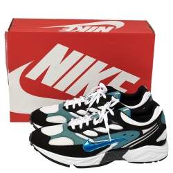 Nike White/Black/Teal Blue Leather And Mesh Air Ghost Racer Size 44.5