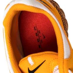 Pre Owned Nike White/Orange Leather And Mesh Air Ghost Racer Size 44.5