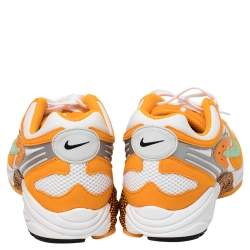 Pre Owned Nike White/Orange Leather And Mesh Air Ghost Racer Size 44.5