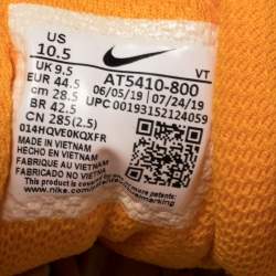 Pre Owned Nike White/Orange Leather And Mesh Air Ghost Racer Size 44.5