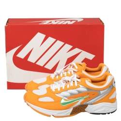 Pre Owned Nike White/Orange Leather And Mesh Air Ghost Racer Size 44.5