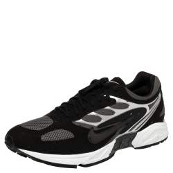 Nike Air Grey/Black Leather And Mesh Ghost Racer Sneakers Size 46