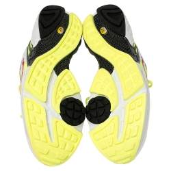 Pre Owned Nike Air White/Neon Green Leather And Mesh Ghost Racer Sneakers Size 46