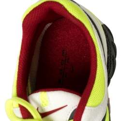 Pre Owned Nike Air White/Neon Green Leather And Mesh Ghost Racer Sneakers Size 46