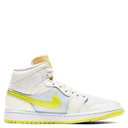 Pre Owned Nike Jordan 1 Mid SE Voltage Yellow Sneakers US 6W EU 36.5