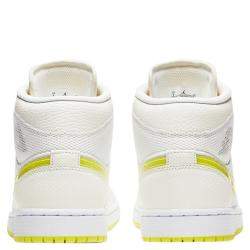 Pre Owned Nike Jordan 1 Mid SE Voltage Yellow Sneakers US 7.5W EU 38.5