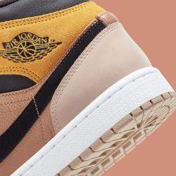 Pre Owned Nike Jordan 1 Mid SE Particle Beige Sneakers Size US 7.5W (EU 38.5)