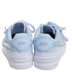 Pre Owned Nike Blue Leather Air Force 1 Shadow Baby Blue Ghost Sneakers Size 37.5