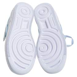 Pre Owned Nike Blue Leather Air Force 1 Shadow Baby Blue Ghost Sneakers Size 37.5