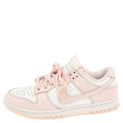 Nike WMNS Dunk White/Pink Leather Pearl Sneakers Size 38