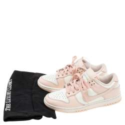 Nike WMNS Dunk White/Pink Leather Pearl Sneakers Size 38