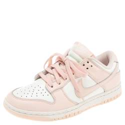 Nike WMNS Dunk White/Pink Leather Pearl Sneakers Size 38