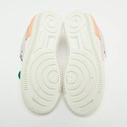 Pre Owned Nike Air Force Multicolor Leather Dunk Low Top Sneakers Size 37.5