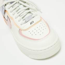 Pre Owned Nike Air Force Multicolor Leather Dunk Low Top Sneakers Size 37.5