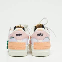 Pre Owned Nike Air Force Multicolor Leather Dunk Low Top Sneakers Size 37.5