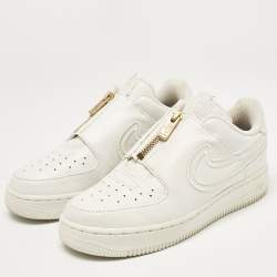 Nike White Leather Air Force 1 Lxx low Lace Up Sneakers Size 37.5