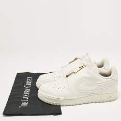 Nike White Leather Air Force 1 Lxx low Lace Up Sneakers Size 37.5