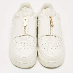 Nike White Leather Air Force 1 Lxx low Lace Up Sneakers Size 37.5