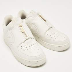 Nike White Leather Air Force 1 Lxx low Lace Up Sneakers Size 37.5