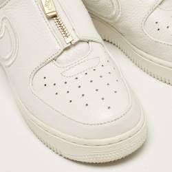 Nike White Leather Air Force 1 Lxx low Lace Up Sneakers Size 37.5