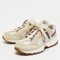 Pre Owned Nike x Jacquemus Beige Leather and Suede Air Humara LX Sneakers Size 39