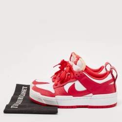 Nike Red/White Leather and Canvas Dunk Low Disrupt Siren Red Sneakers Size 38.5
