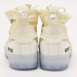 Nike - Air White Leather and Nylon Force 1 Gore Tex High Winter GTX Phantom Sneakers Size 40.5