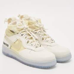 Nike - Air White Leather and Nylon Force 1 Gore Tex High Winter GTX Phantom Sneakers Size 40.5