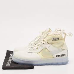 Nike - Air White Leather and Nylon Force 1 Gore Tex High Winter GTX Phantom Sneakers Size 40.5