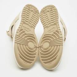 Nike Tan/White Suede and Leather Dunk High Top Sneakers Size 38.5