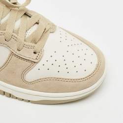 Nike Tan/White Suede and Leather Dunk High Top Sneakers Size 38.5