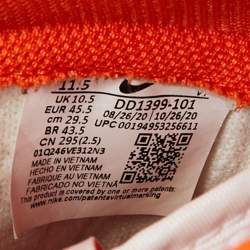 Nike Orange/White Leather Dunk High Syracuse Sneakers Size 45.5