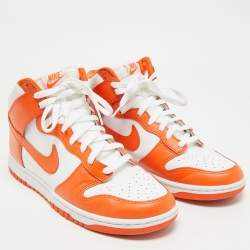 Nike Orange/White Leather Dunk High Syracuse Sneakers Size 45.5