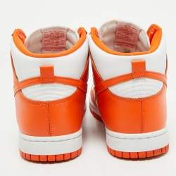 Nike Orange/White Leather Dunk High Syracuse Sneakers Size 45.5