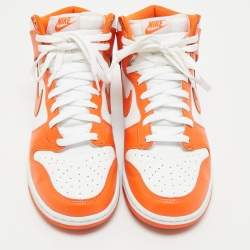 Nike Orange/White Leather Dunk High Syracuse Sneakers Size 45.5